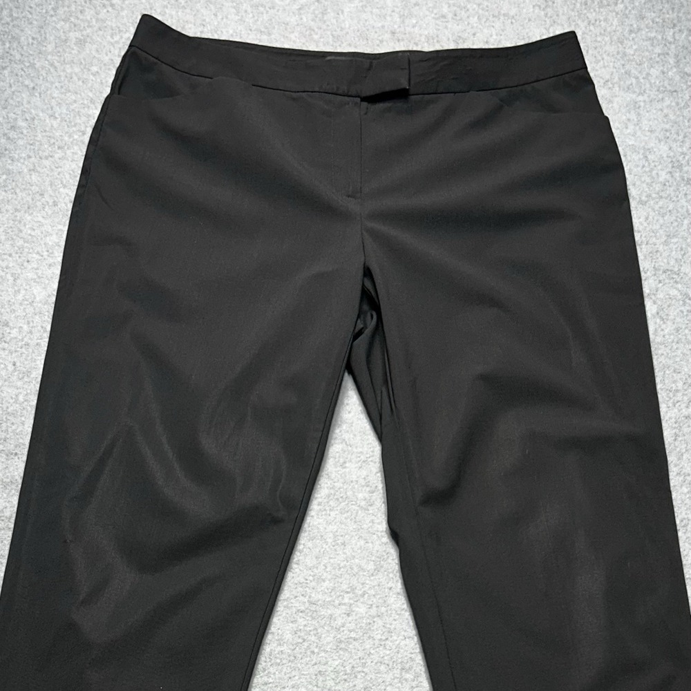 Lafayette 148 New York Irving Pants Womens 8 Black Stretch Wool Slim Trouser